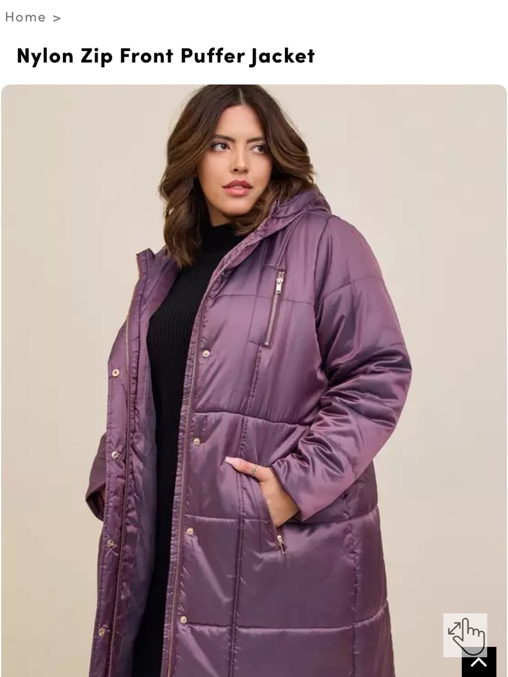 TORRID 💜 Purple Long Nylon Puffer Coat